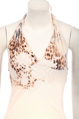 Lot 152 - A Dolce & Gabbana bias-cut leopard and floral printed silk evening gown, 2000s