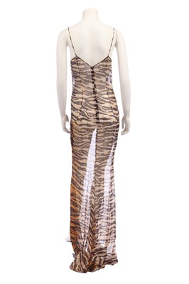 Lot 152 - A Dolce & Gabbana bias-cut leopard and floral printed silk evening gown, 2000s