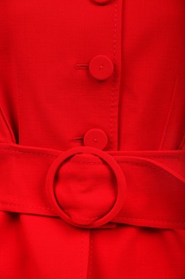 Lot 161 - A Valentino scarlet wool and mink suit, circa 2000