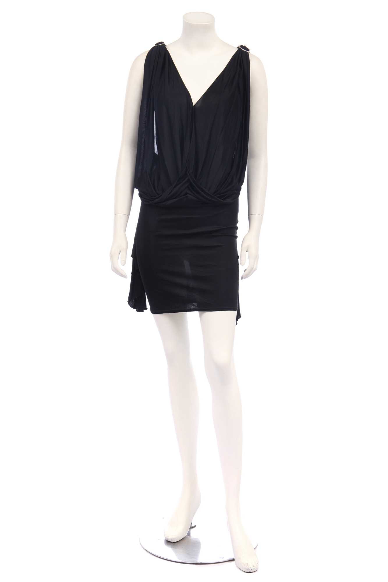 Lot 141 - A Christian Dior by John Galliano black jersey cocktail dress, 'Fetish and Japan' collection, Autumn-Winter 2003-04
