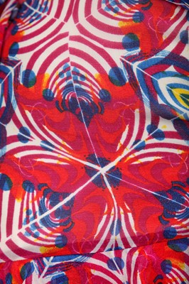 Lot 146 - A John Galliano printed chiffon bias-cut evening gown, pre-collection 2002