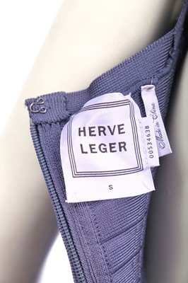Lot 168 - An Hervé Léger cornflower-purple Spandex bodycon evening gown, modern