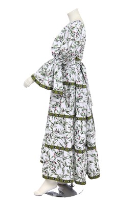 Lot 156 - A Flora Sardalos for Bertioli olive-printed cotton summer dress, modern
