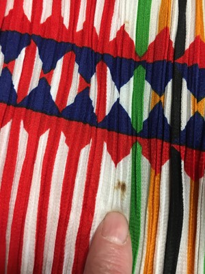 Lot 179 - An Issey Miyake Pleats Please printed and pleated polyester dress, 2000s-2010s