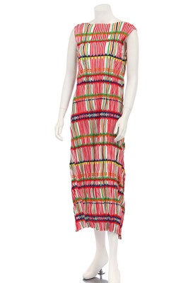 Lot 179 - An Issey Miyake Pleats Please printed and pleated polyester dress, 2000s-2010s