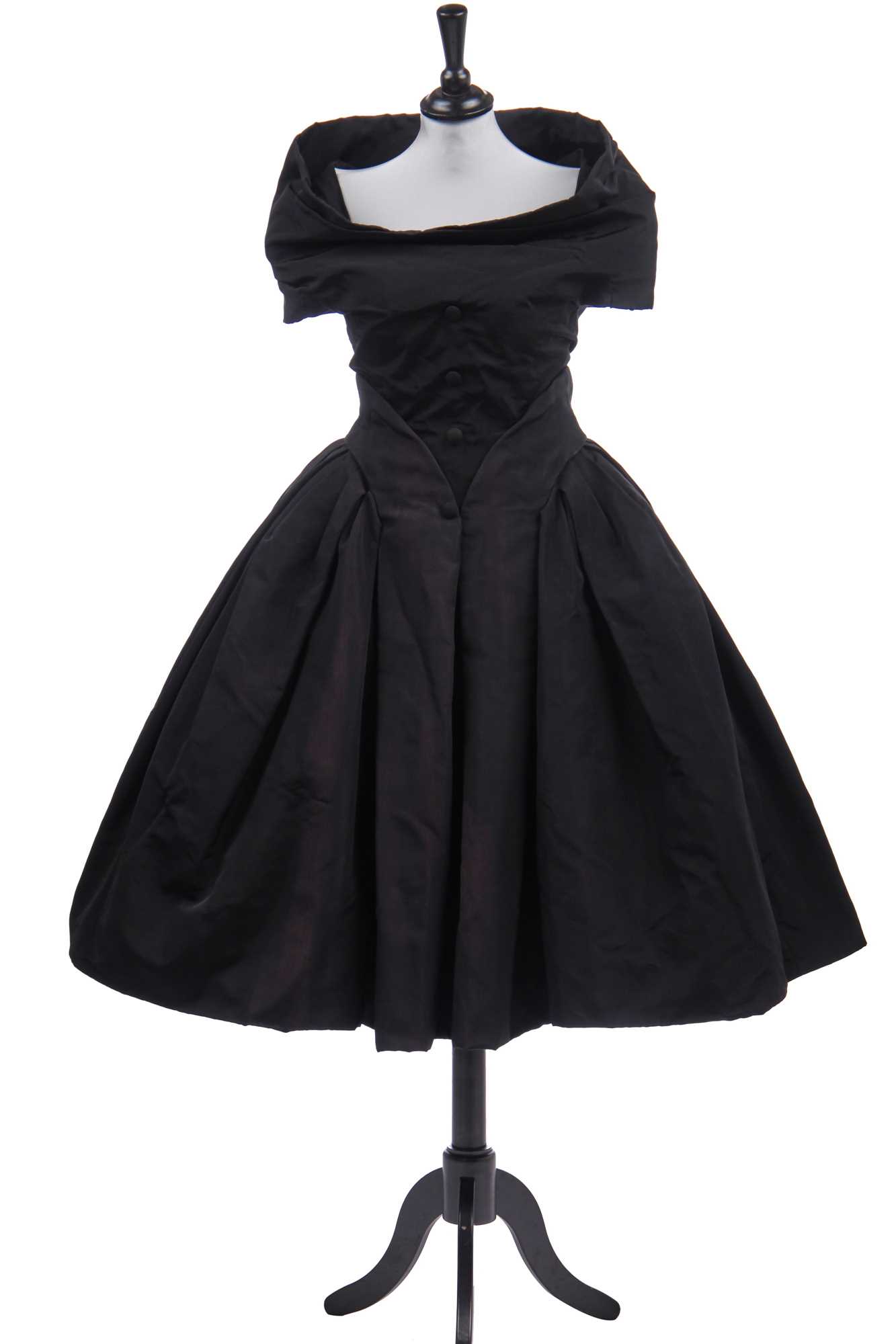 Lot 231 - A Christian Dior London black faille evening Lot 231 - A Christian Dior London black faille evening