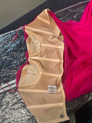 Lot 113 - An Alexander McQueen raspberry-pink silk chiffon evening gown, circa 2008