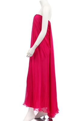 Lot 113 - An Alexander McQueen raspberry-pink silk chiffon evening gown, circa 2008