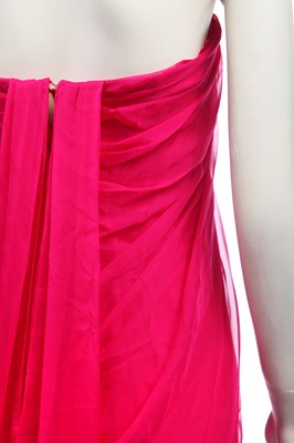 Lot 113 - An Alexander McQueen raspberry-pink silk chiffon evening gown, circa 2008