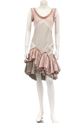 Lot 131 - An Alexander McQueen striped cotton dress, 'It's Only a Game', Spring-Summer 2005