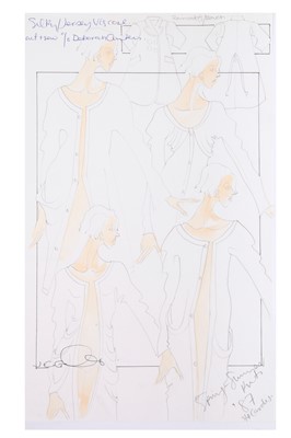 Lot 228 - John Galliano original studio sketches, 'Knits', Spring-Summer 1987