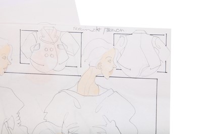 Lot 228 - John Galliano original studio sketches, 'Knits', Spring-Summer 1987