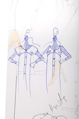Lot 228 - John Galliano original studio sketches, 'Knits', Spring-Summer 1987