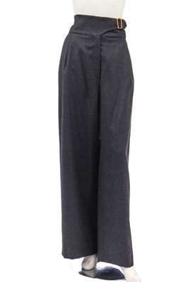 Lot 27 - A Chanel pink organza blouse and grey trousers, 1980s