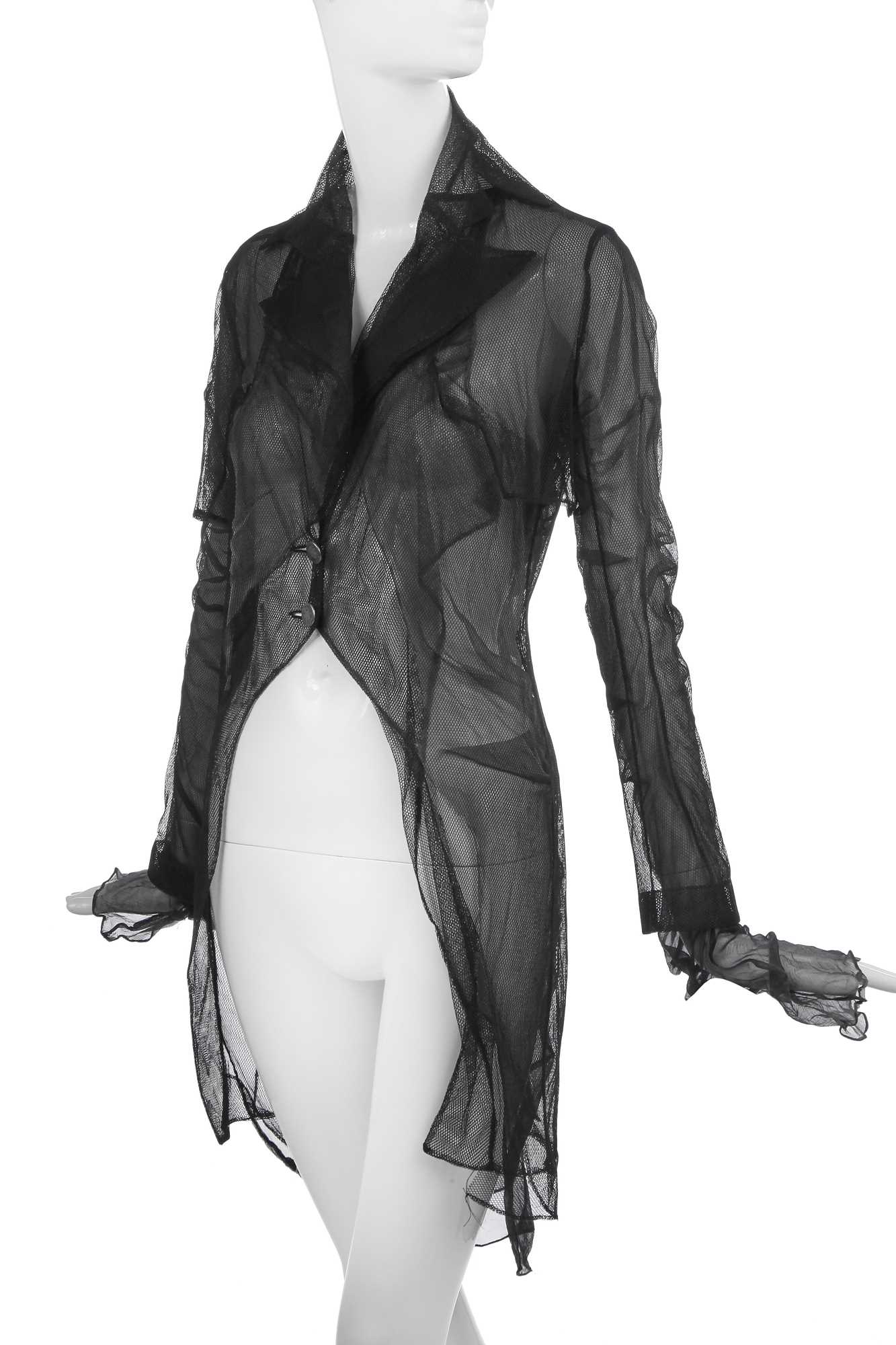 Lot 148 - A rare John Galliano black tulle showpiece 'cloud' tailcoat, 'Empress Josephine Meets Lolita' collection, Spring-Summer 1992