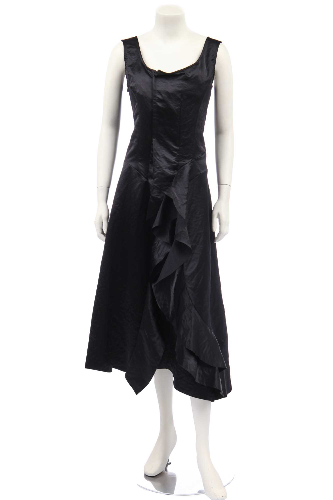 Lot 81 - A Comme des Garçons black satin dress, 1990s