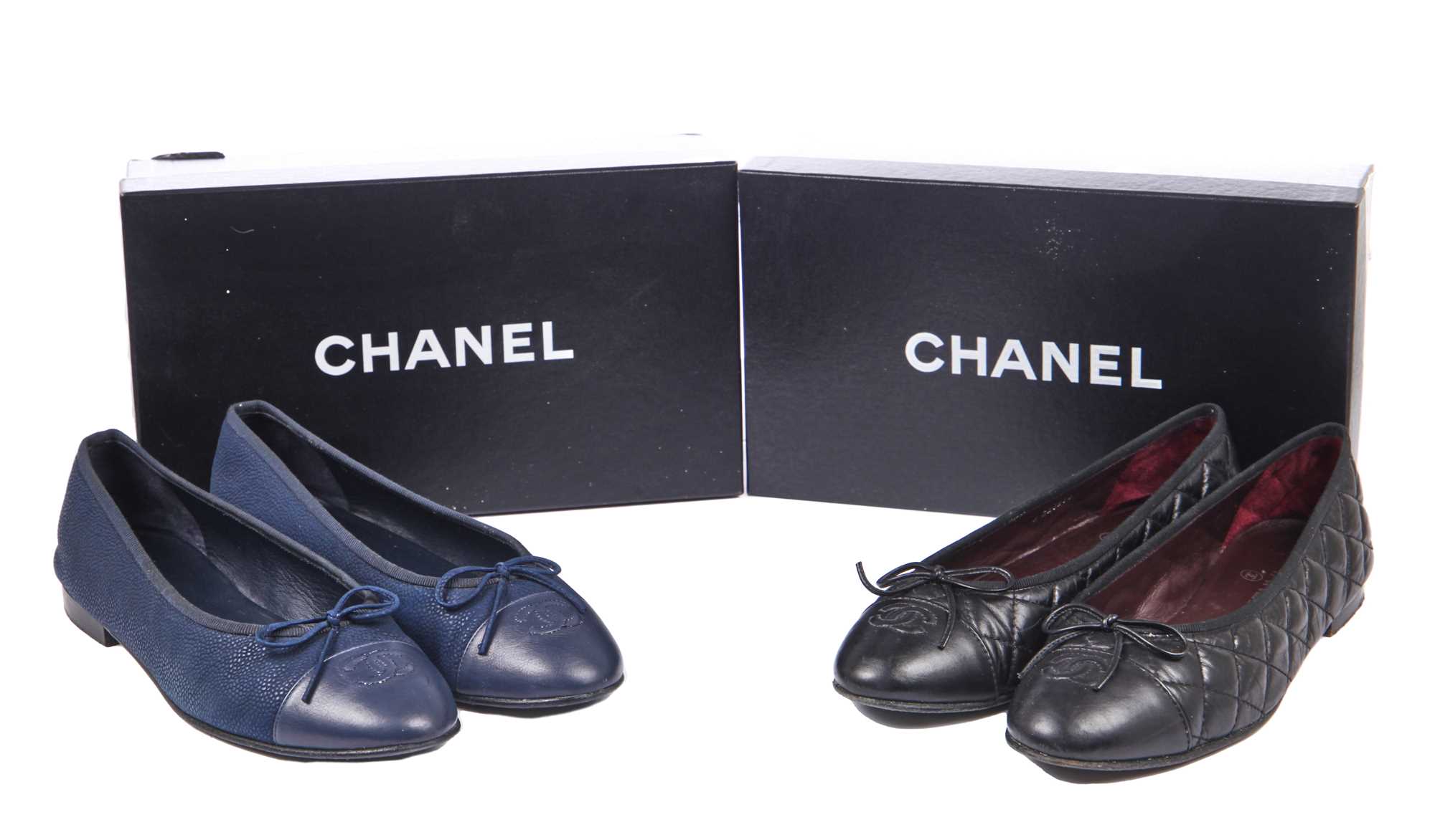 Lot 2 - Two pairs of Chanel ballet flats, modern