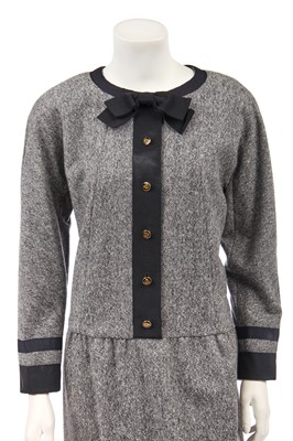 Lot 7 - A Chanel grey wool nautical-inspired dress, 1980s