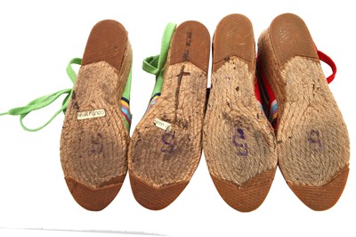 Lot 38 - Two Pairs of Yves Saint Laurent wedge espadrilles, 1990s