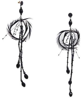 Lot 475 - A pair of Tom Ford for Gucci beaded earrings, Autumn-Winter 2001-02