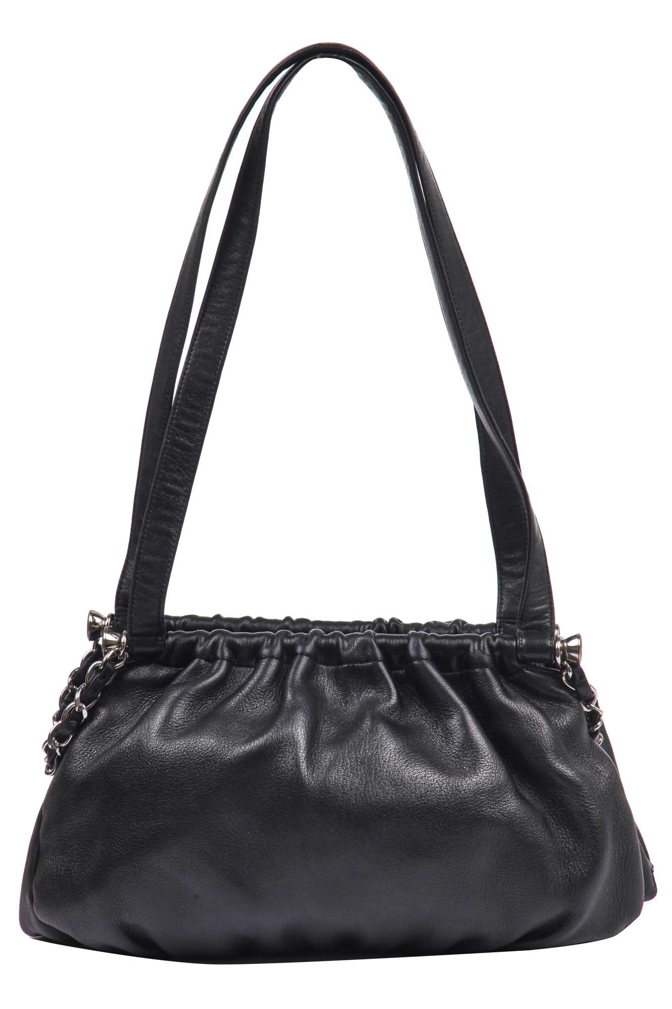 Lot 17 - A Chanel black lambskin leather handbag, 2006-08