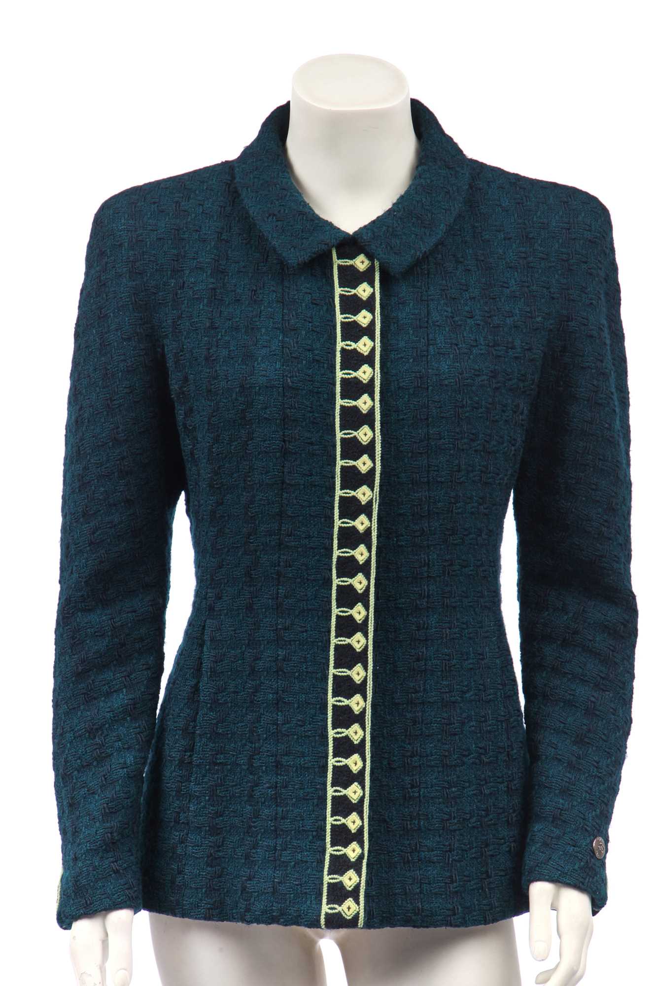 Lot 21 - A Chanel bottle-green tweed jacket, Autumn-Winter 1997-98