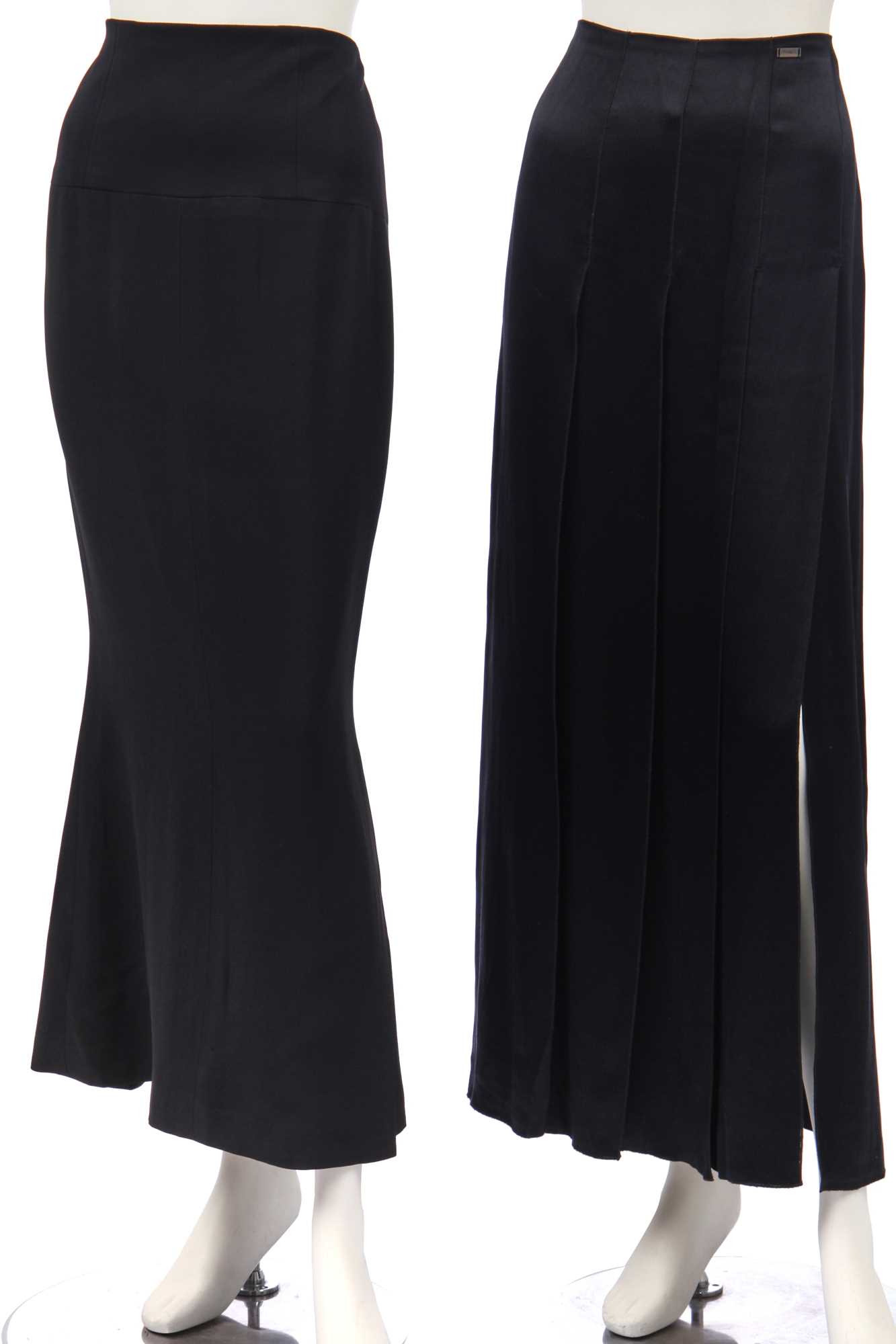 Lot 24 - Two Chanel black full-length skirts, 1996 & 1999