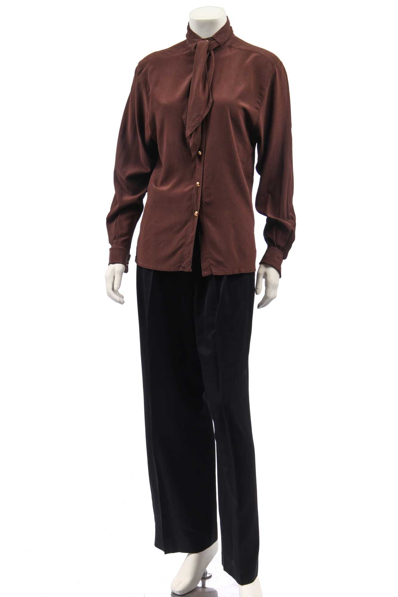 Lot 26 - Two pairs of Chanel black trousers, 1980s-1990s