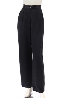 Lot 26 - Two pairs of Chanel black trousers, 1980s-1990s