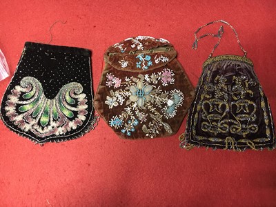 Lot 480 - A group of reticules and purses, 1810s-1860s