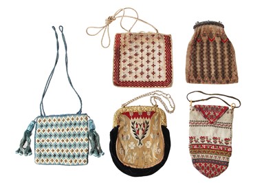 Lot 480 - A group of reticules and purses, 1810s-1860s