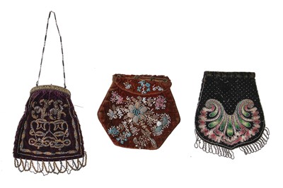 Lot 480 - A group of reticules and purses, 1810s-1860s