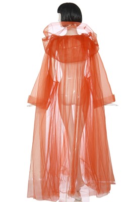 Lot 99 - Mystic Meg's bespoke Isabelle Kristensen orange tulle sleeved-cloak, circa 1995