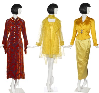 Lot 99 - Mystic Meg's bespoke Isabelle Kristensen orange tulle sleeved-cloak, circa 1995