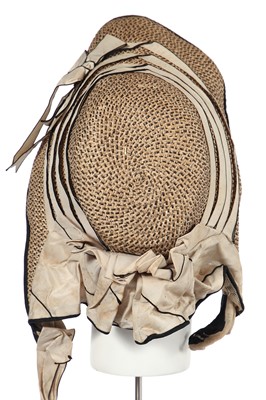 Lot 479 - A straw bonnet, circa 1860