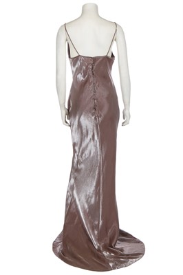 Lot 166 - A Bellville Sassoon/Lorcan Mullany hand-embellished silver and bronze shot rayon gown, late 1990s