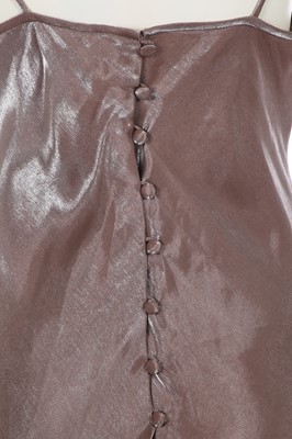 Lot 166 - A Bellville Sassoon/Lorcan Mullany hand-embellished silver and bronze shot rayon gown, late 1990s