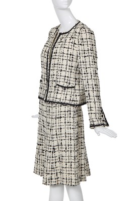 Lot 4 - A Chanel black and white bouclé tweed suit, Cruise collection 2003
