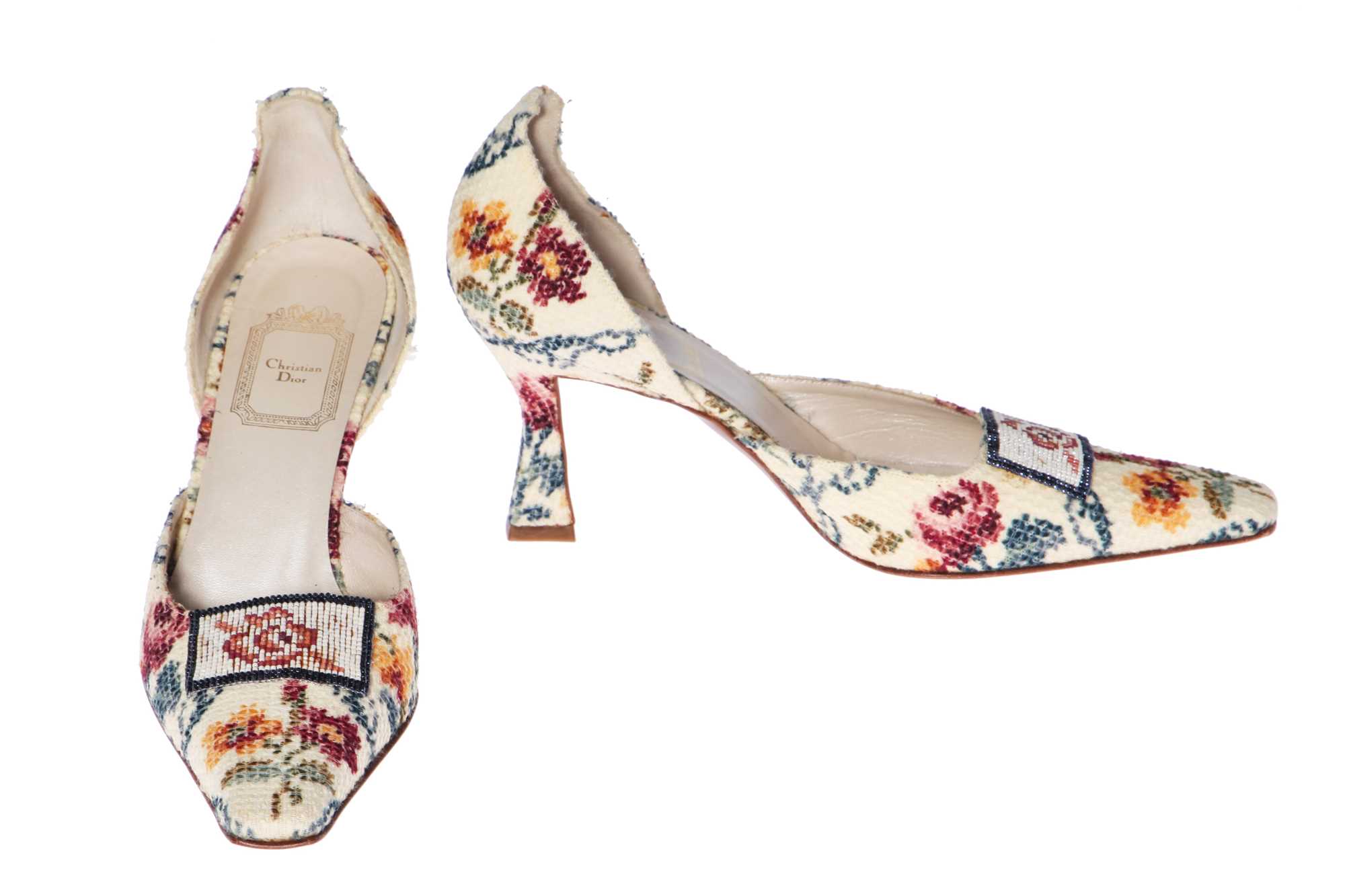 Lot 42 - Christian Dior by John Galliano evening shoes, probably Spring-Summer 1998