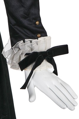 Lot 16 - A Chanel by Lagerfeld black silk historicist evening gown, Autumn-Winter 1984-85