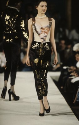 Lot 261 - A Vivienne Westwood printed corset, 'Portrait' collection, Autumn-Winter 1990-91