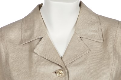 Lot 18 - A Chanel oatmeal silk-blend twill jacket, 1990s