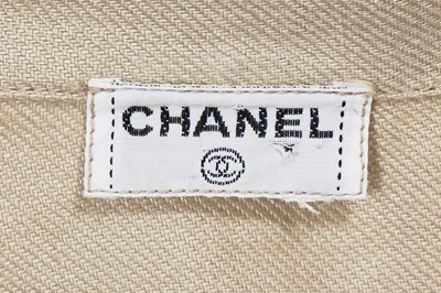 Lot 18 - A Chanel oatmeal silk-blend twill jacket, 1990s