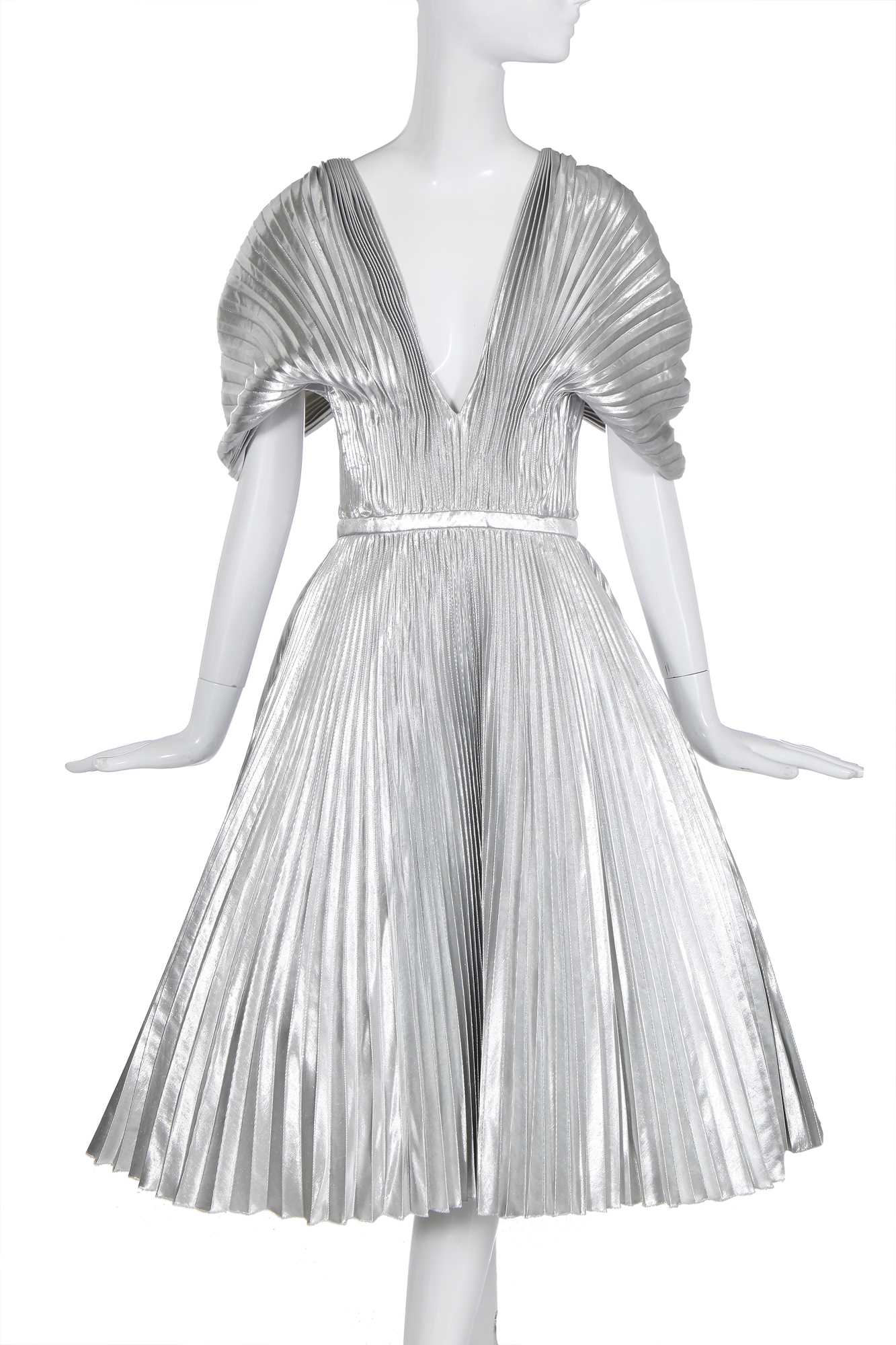 Lot 96 - An Alexander McQueen silver cocktail dress, Lot 96 - An Alexander McQueen silver cocktail dress,