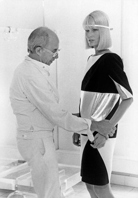Lot 28 - A Courrèges men's white nylon ensemble, late 1970s or early 80s