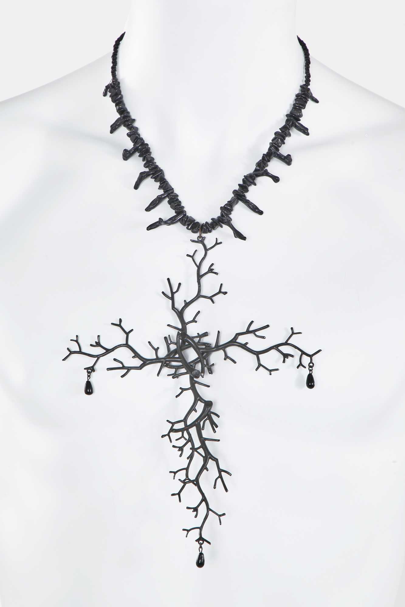 Lot 128 - A rare Jean Paul Gaultier crucifix necklace, 'Tribute to Frida Kahlo/Flamenco' collection, Spring-Summer 1998