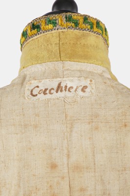 Lot 5 - A green wool coachman's livery ensemble, Italian, early 19th century