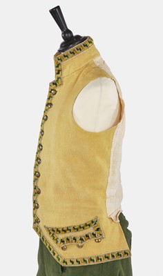 Lot 5 - A green wool coachman's livery ensemble, Italian, early 19th century