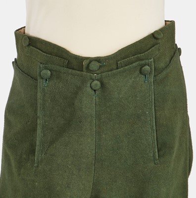 Lot 5 - A green wool coachman's livery ensemble, Italian, early 19th century