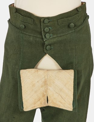 Lot 5 - A green wool coachman's livery ensemble, Italian, early 19th century